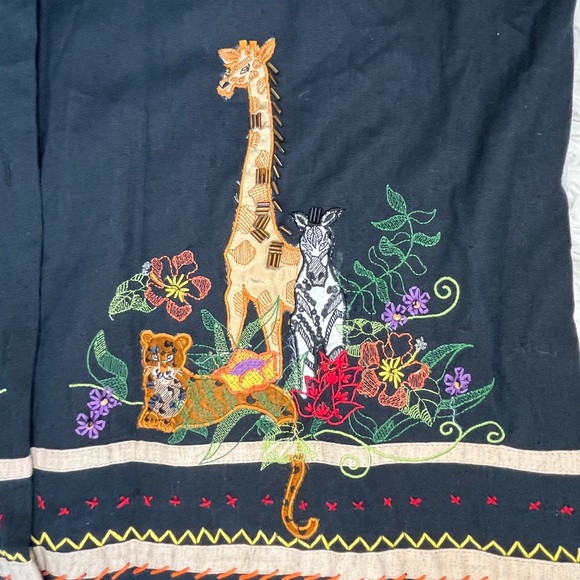 Lemon Grass Safari Button Up Embroidered Blouse with Faux Vest. - Picture 6 of 6